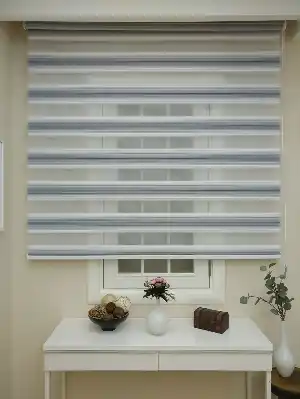 Zebra Perde - Degrade Renk Geçişli Pileli Zebra Perde- Gri-füme-antrasit