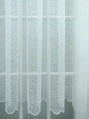 Örme Desenli Tül Perde ( Hazır Ölçü 1/2.5 Normal Pile )- Ekru 200cm X 195cm 