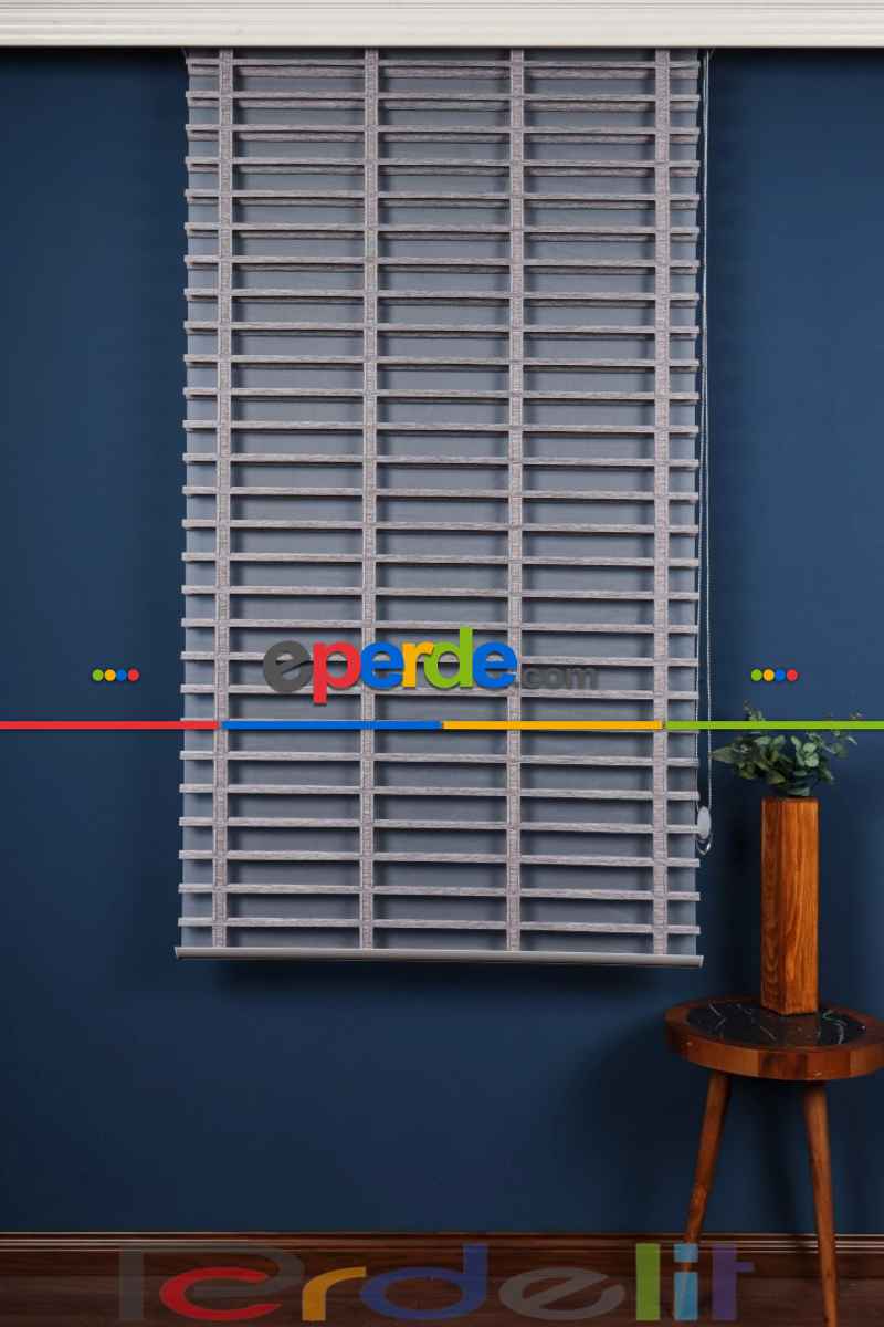 Perdelit Gri 50mm Silüet Kumaş Jaluzi Perde