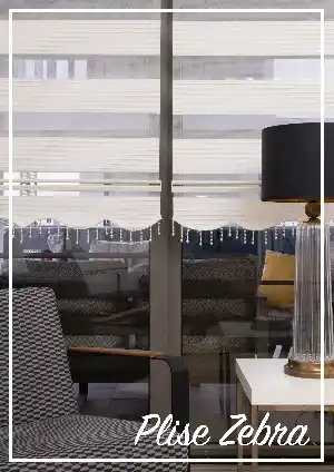 Plise Zebra Perde (1.kalite %100 Orijinal Ürün)- Beyaz-ekru