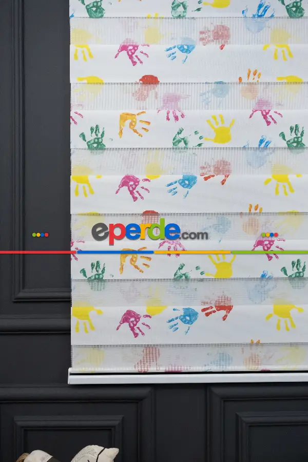 Trend Bebek - Çocuk - Genç Odası Zebra Perde Modelleri 2021- Yeşil-Sarı-Mor-Menekşe Kırmızı-Hardal