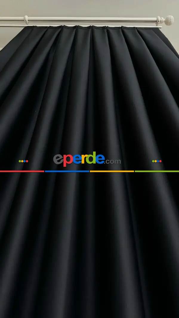 Yatak Odası - Siyah Blackout Perde - Karartma Fon Perde, Premium Kalite Serisidir, � Işığı Keser