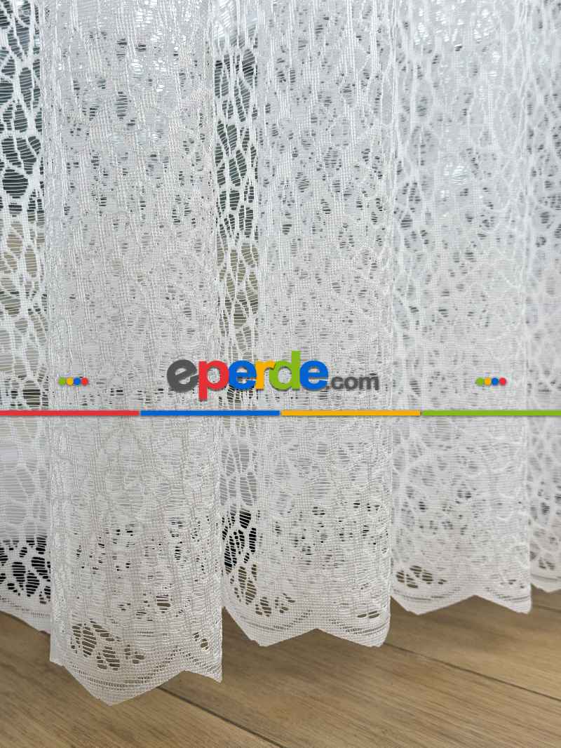 Desenli Fransız Dantel Örme Tül Perde, Desenli Ütü İstemeyen Tül