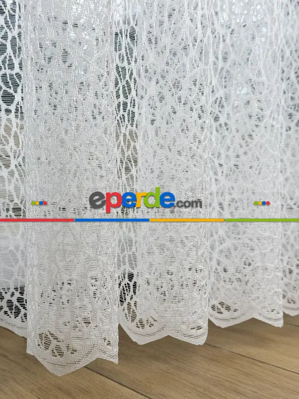 Yatak Odası - Desenli Fransız Dantel Örme Tül Perde, Desenli Ütü İstemeyen Tül