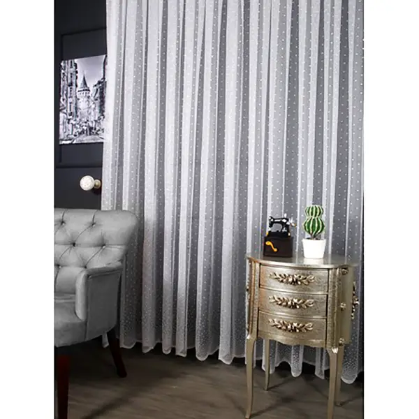 Tül Perde - Desenli Tül - Puanlı Desen Örme Tül