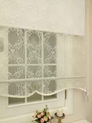 Mutfak Tül Stor Perde - Çiftli Sistem- Beyaz