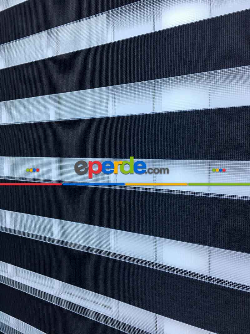 Zebra Perde - Düz Zebra Perde- Siyah