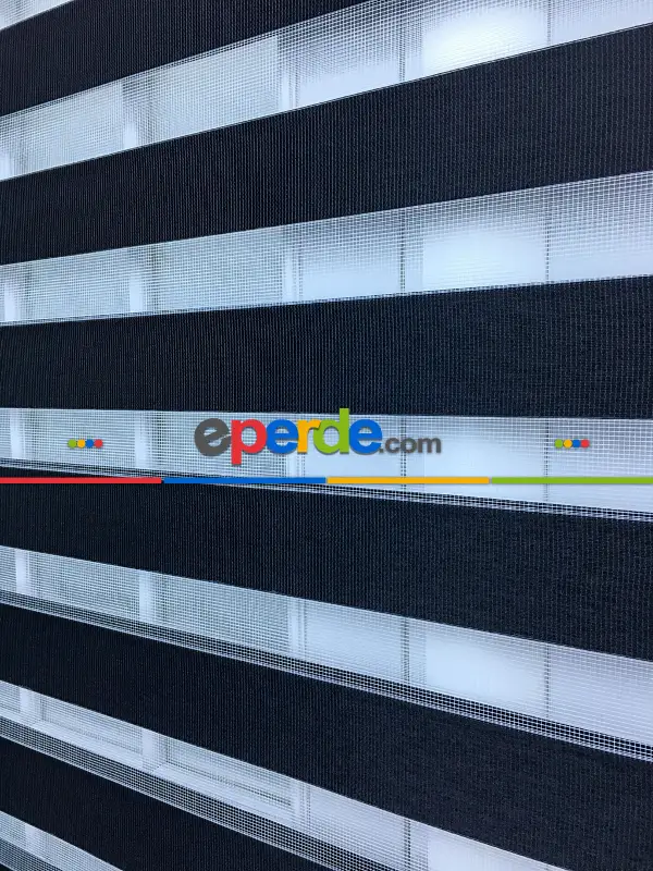 Salon - Zebra Perde - Düz Zebra Perde- Siyah