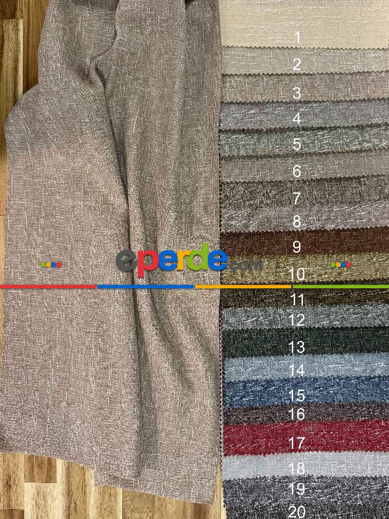 Oturma Odası - 20 Renk Düz Keten Fon Perde - Ağır Gramajlı Premium Kalite Serisi