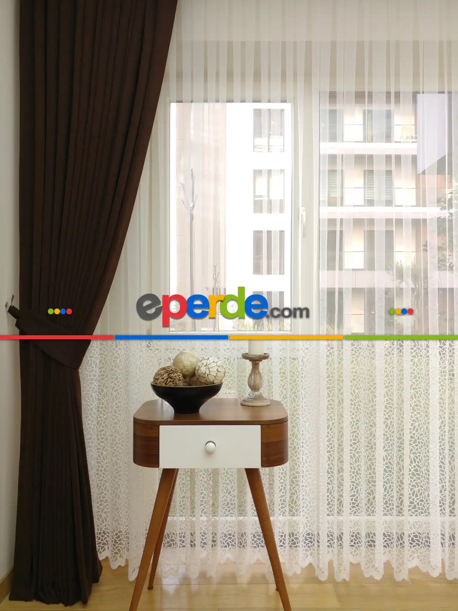 Petek 28 Kahve Düz Fon Perde Dökümlü Birinci Kalite 300 Cm Geniş En Daha Hesaplı- Kahve