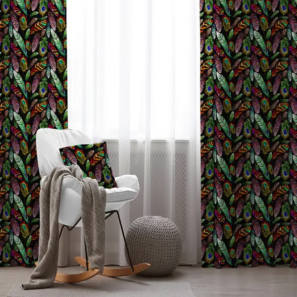 Kuşlu Fon Perde Evim 316 Kumaşı Kalındır Duck Bezi Değildir