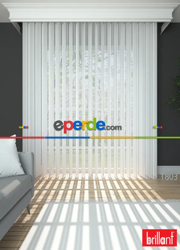 Brillant Akıllı Tül Perde Beyaz Renkli Tül Dikey Zebra Perde Düz 1. Kalite