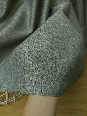 Salon Perdesi - Natural Grimsi Desenli Jakar Fon Perde (geniş En:280 Kumaş)- Gri Açık