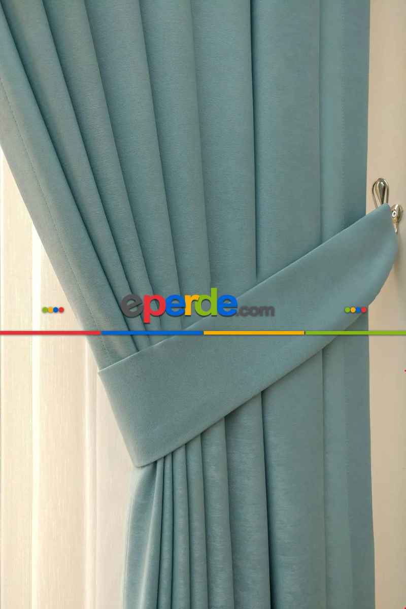 Soft Fon Perde Mint Kumaş Kanat Yan Perde- Mint