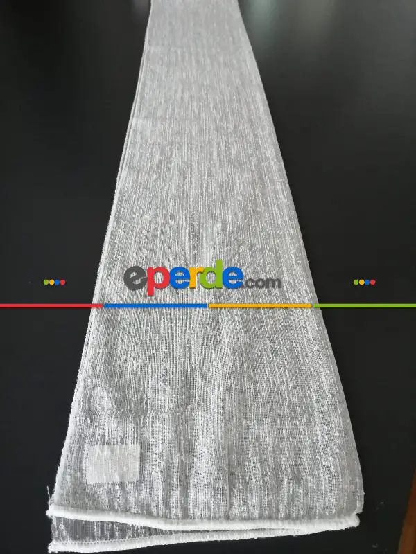 Kar Tanesi Serpme Desen Tül Perde - Krem