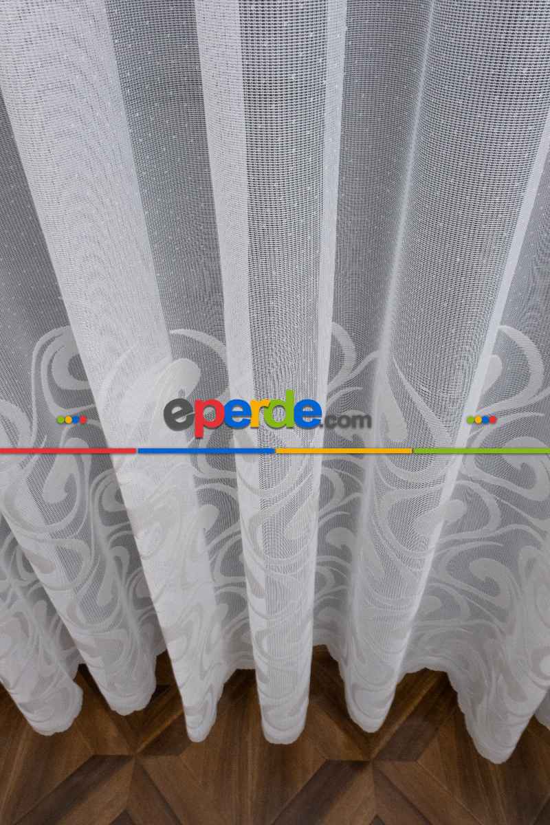 Oturma Odası - Ft Serisi Vakko Desen Tül Perde- Ekru