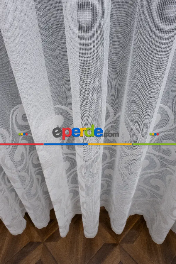 Mutfak Ft Serisi Vakko Desen Tül Perde- Ekru