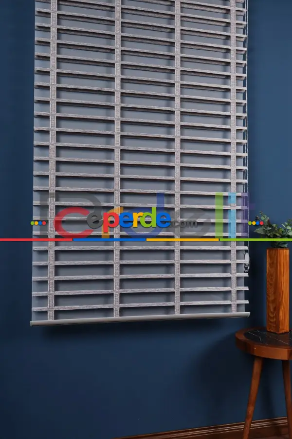 Gri 50mm Silüet Kumaş Jaluzi Perde