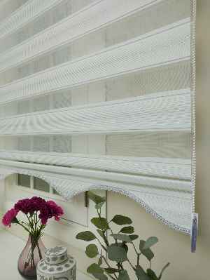 Salon Zebra Perde - Zebra Perde - Micro Pilise - Simli Geçişli Zebra Perde- Gümüş Simli