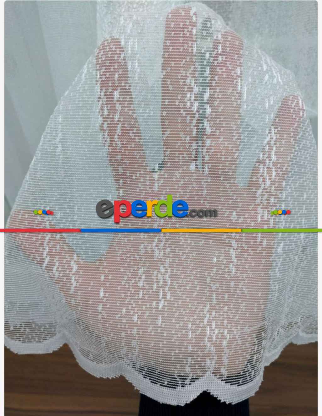 Yağmur Damlası Örme Tül- Ekru