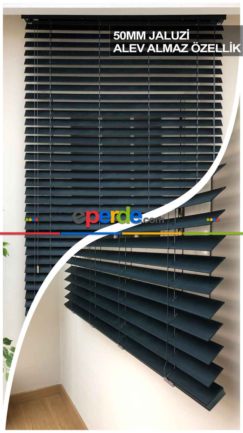 Mutfak Ahşap Jaluzi Perde- Siyah