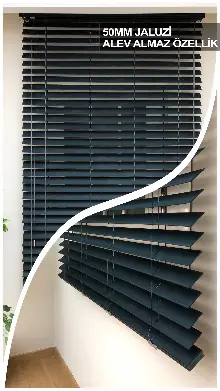 Mutfak Ahşap Jaluzi Perde- Siyah