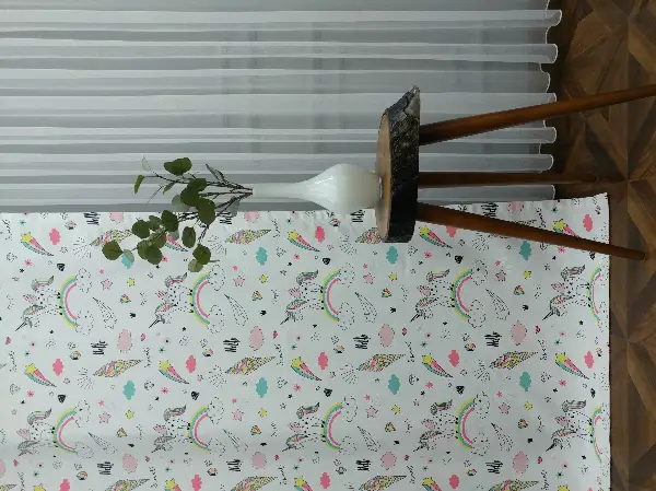 Bebek Odası Fon - Unicorn Desenli Fon Perde Evm681 Kumaşı Kalındır Duck Bezi Değildir- Siyah