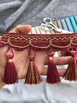 Trend Saçak Serisi El Bağlama -208- Bordo-roze Gold