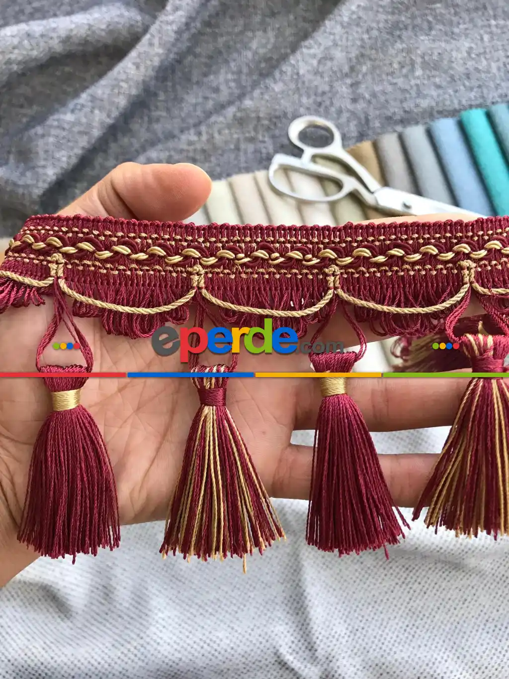 Trend Saçak Serisi El Bağlama -208- Bordo-roze Gold