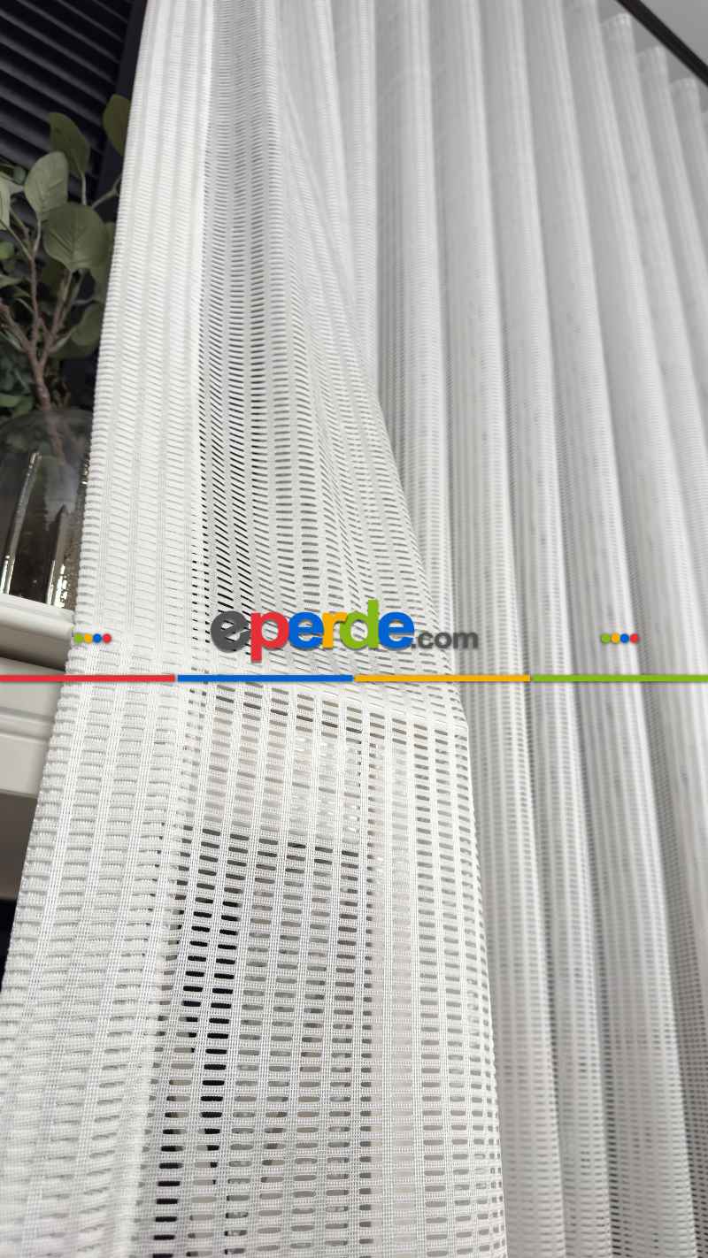 Ekru File Tül Perde, Ağır Gramajlı Premium Seri