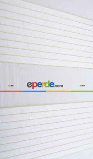 Salon Zebra Perde - Bambu Krem Altın Simli Zebra Perde- Krem