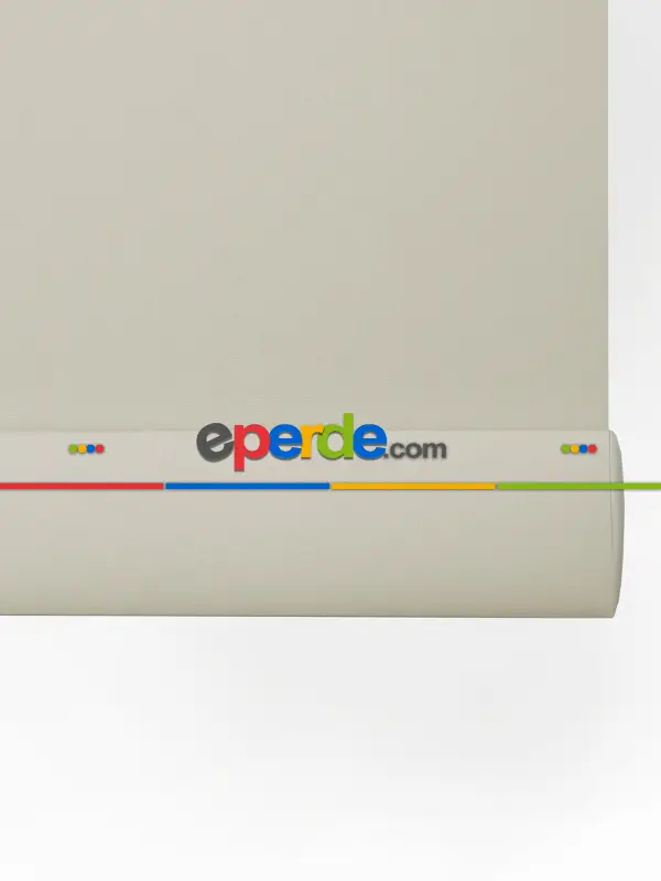 Salon Stor Perde - Krem Stor Perde Düz Seri (polyester Saten)- Krem