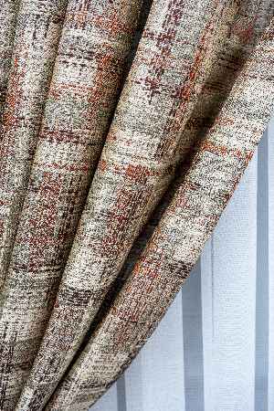 Salon Fon Perde - Carmen Jakar Dokuma Fon Perde- Bej