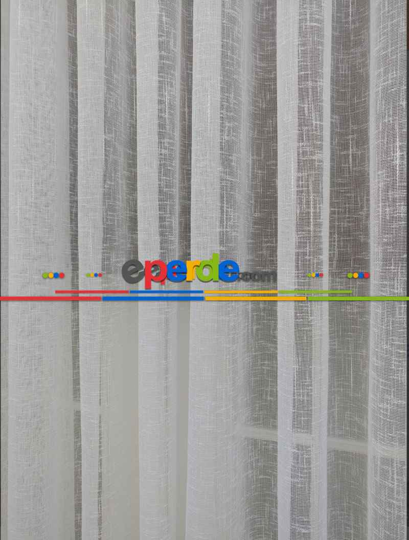 Natural Keten Hazır Ölçü Tül Birinci Kalite İplikten Özel Üretilmiştir - Kurşunlu Tül 100cm X 240cm 