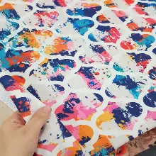 Mutfak Perdesi Kanat Fon Perde Modern Desenli- Lacivert