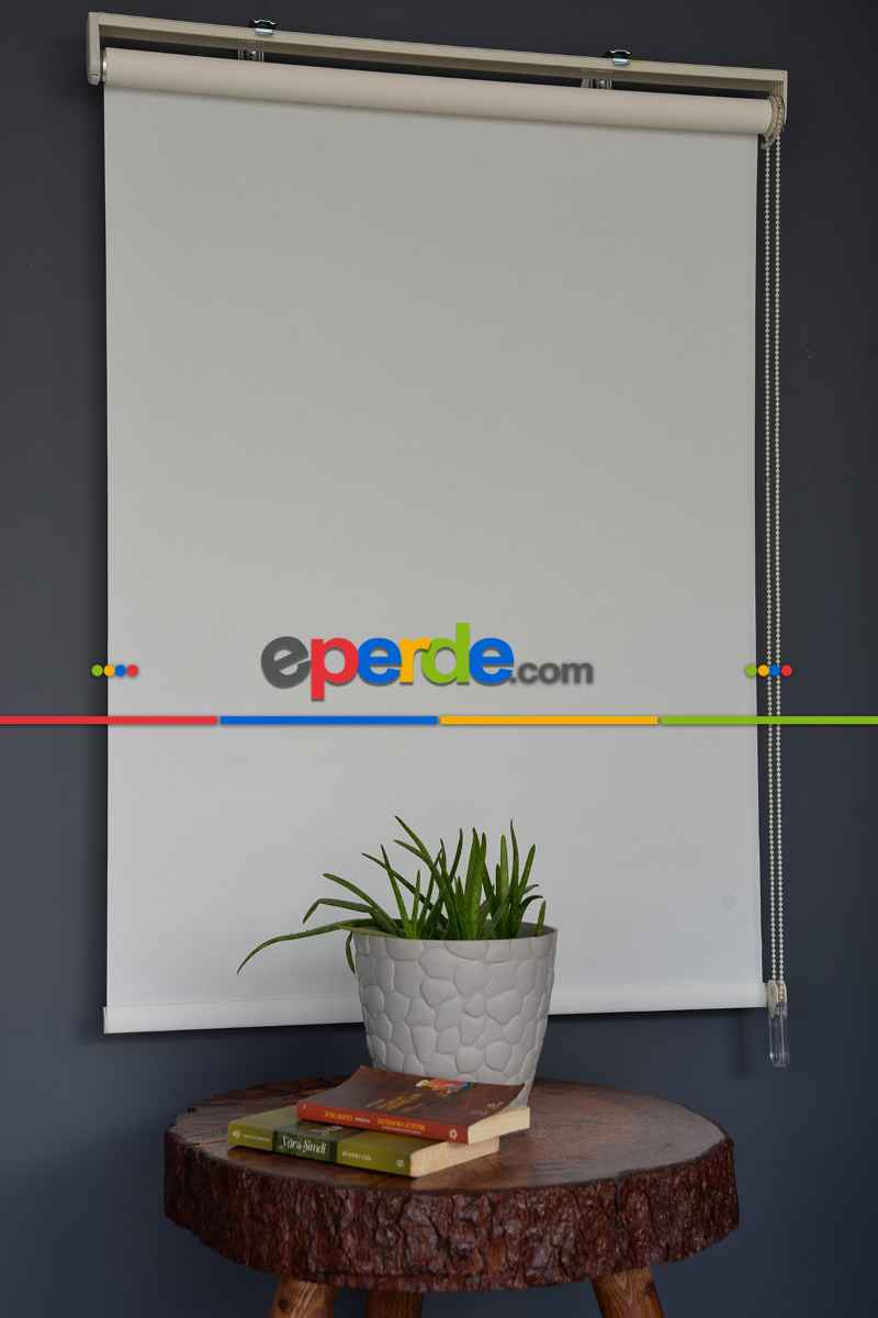 Halim Perdesan Mp-01 Kırık Beyaz Renk Kalın Mat Polyester Stor Perde