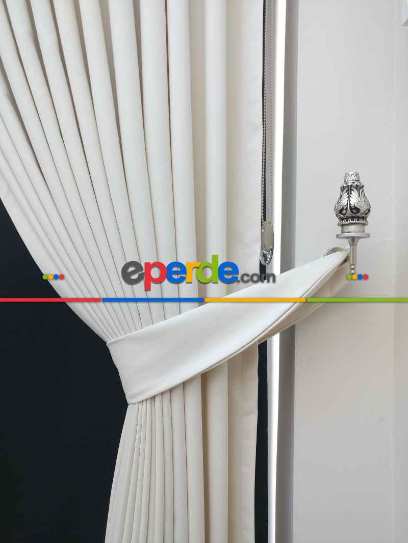 Beyaz Dökümlü Fon Perde