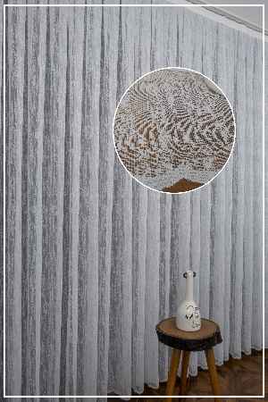 Taç Fransız Dantel Örme Tül Perde Konak151