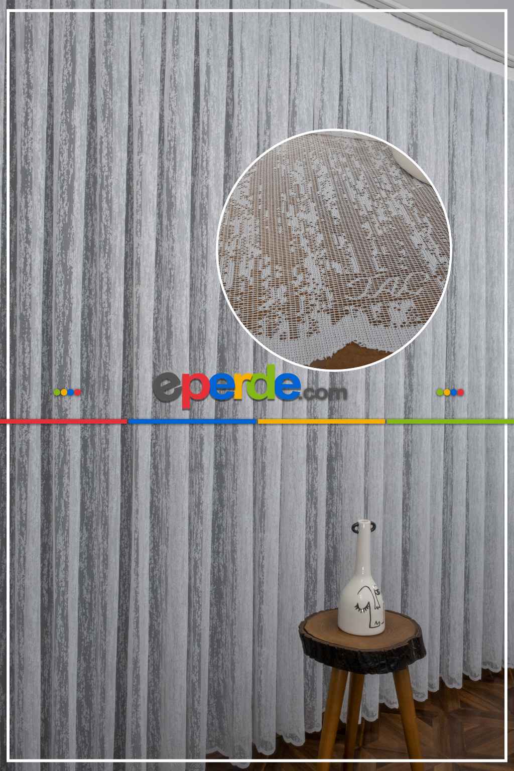 Taç Fransız Dantel Örme Tül Perde Konak151