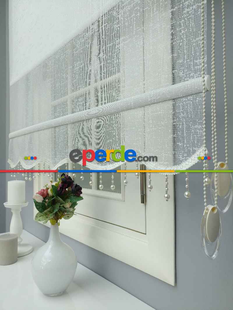 Çiftli Sistem Tül Ve Stor Perde - Keten Düz- Ekru