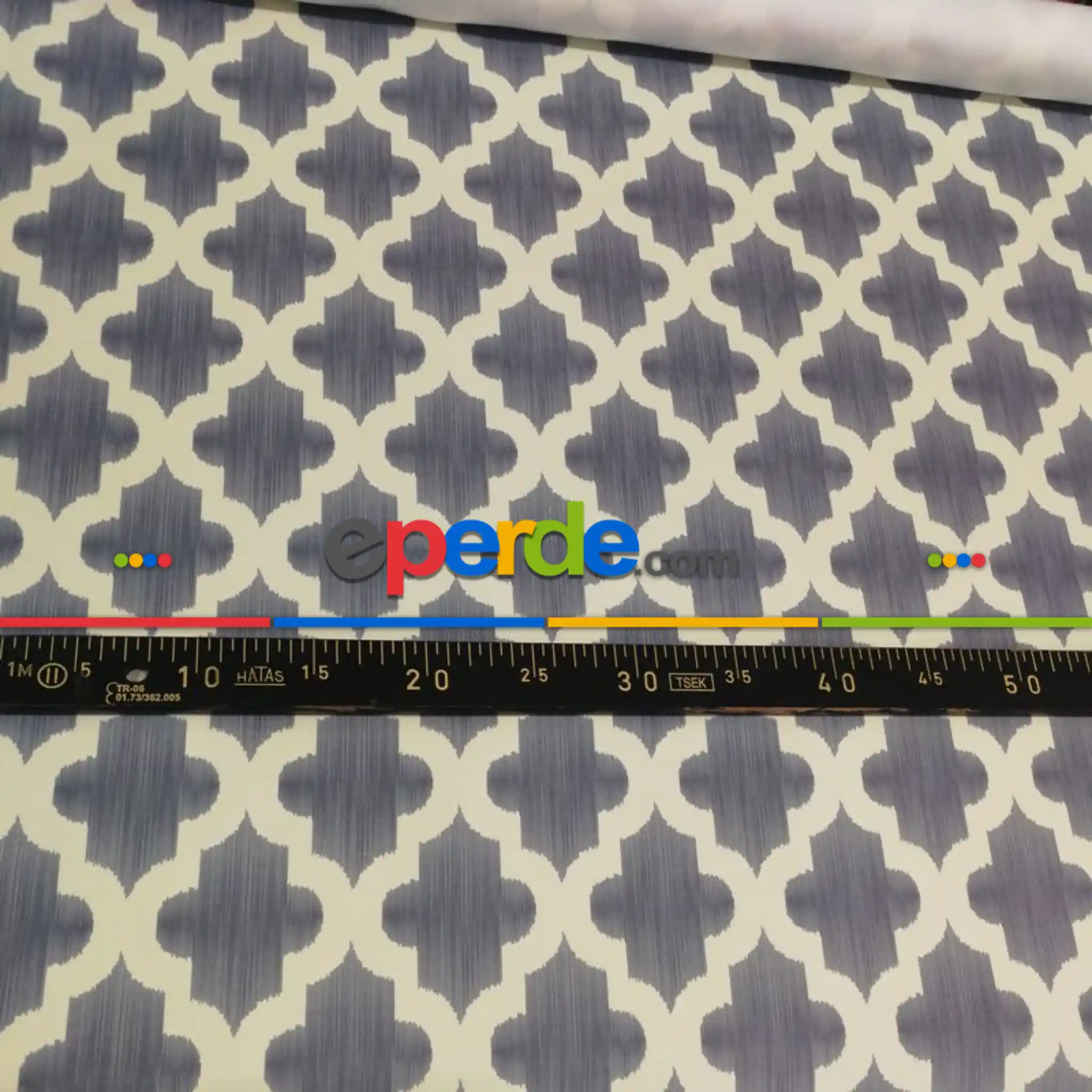 Geometrik Desenli Fon Perde Evm366 _g - Kumaşı Kalındır Duck Bezi Değildir.- Gri-füme-antrasit-beyaz