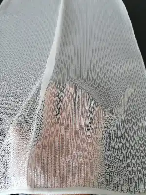 Sık Dokuma Çizgili Tül Perde - Krem