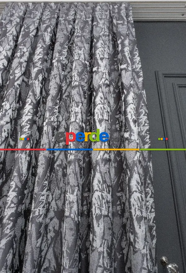 Yatak Odası - Jakar Dokuma Fon Perde Antrasit Gri