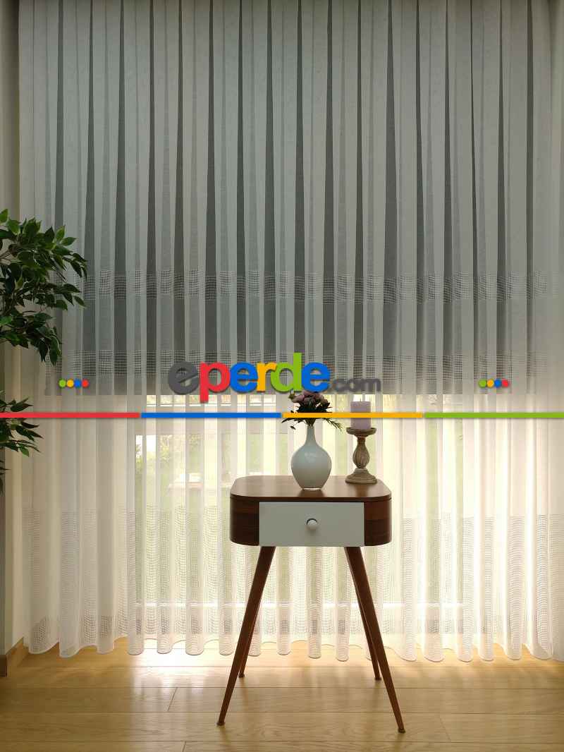 Mutfak - Keten Tül Perde- Ekru