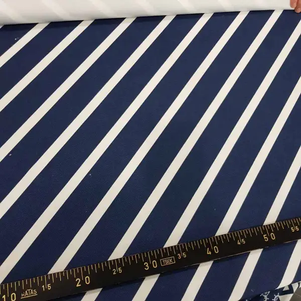 Bebek Odası - Marin Serisi Çizgili Desenli Fon Perde Evm1512-8 Kumaşı Kalındır Duck Bezi Değildir- Lacivert-Beyaz