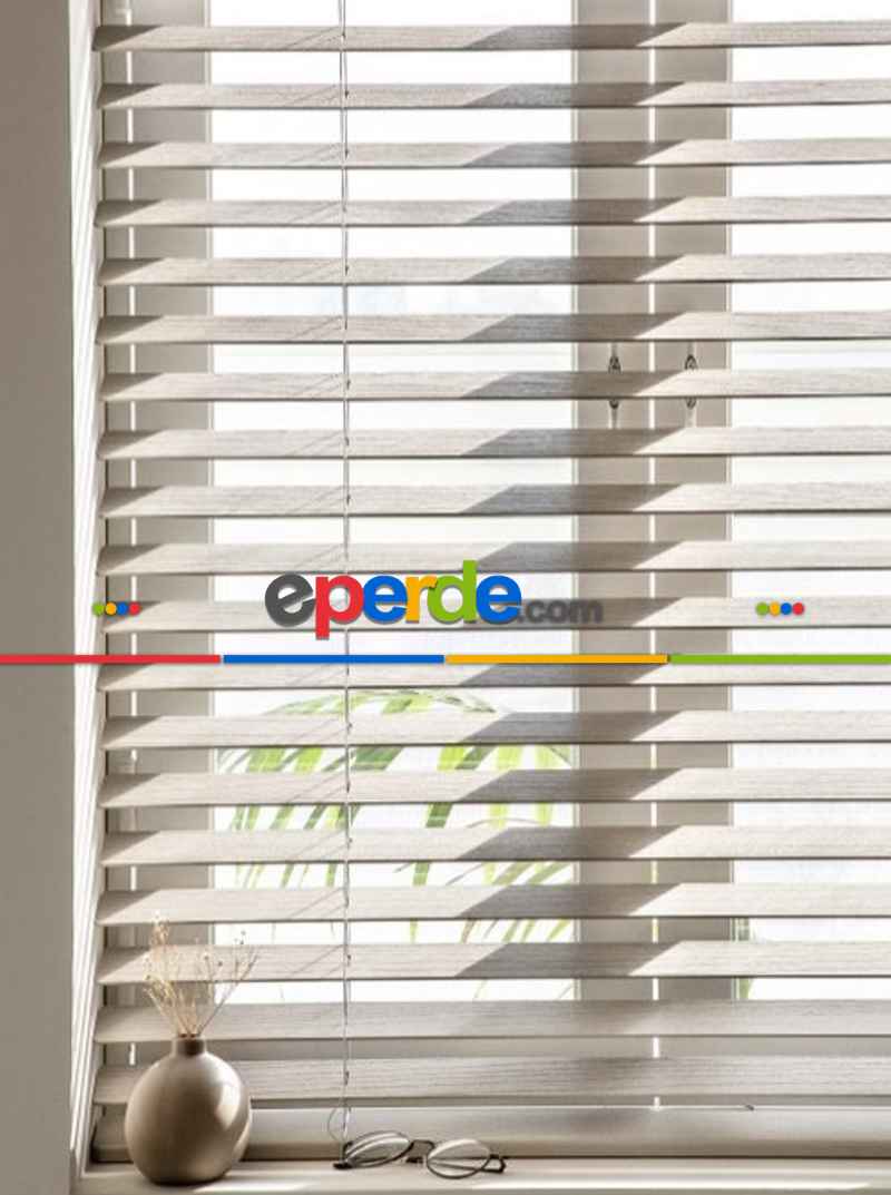 Mutfak 2025 Sezonu - 50 Mm Ahşap Görünümlü Jaluzi Perde - Alev Almaz - Sudan Etkilenmez