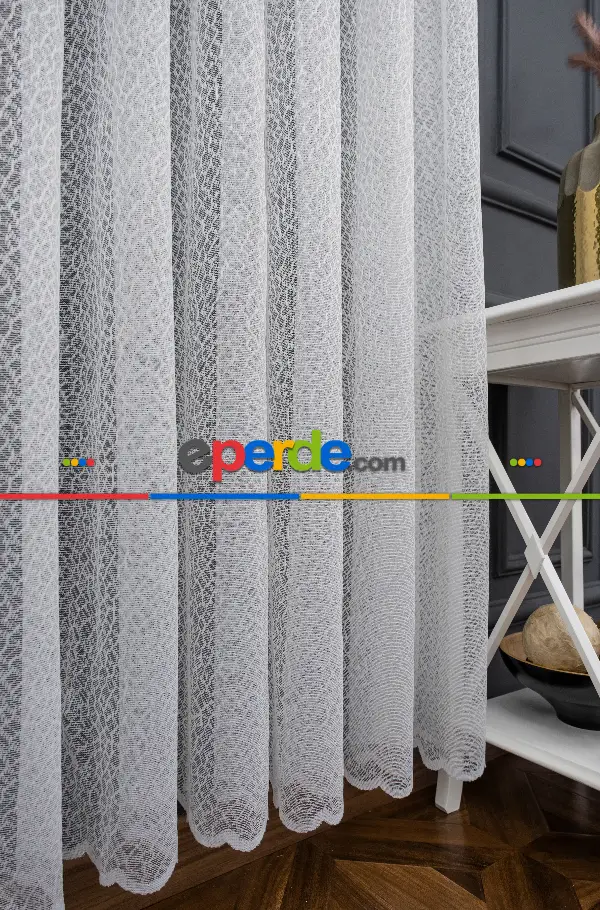 Spor Desen Fransız Dantel Tül Perde 