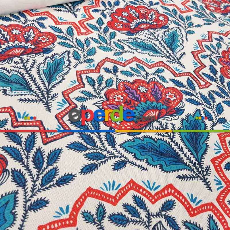 Çiçek Desenli Fon Perde Evm1519 Kumaşı Kalındır Duck Bezi Değildir-  Çok Renkli 2