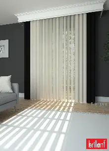 Brillant Akıllı Tül Siyah-krem Perde Tül Dikey Zebra Perde Düz 1. Kalite