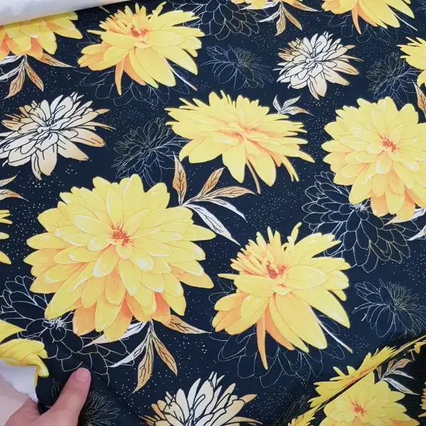 Mutfak Fon Perde Baskılı Evm557- Siyah